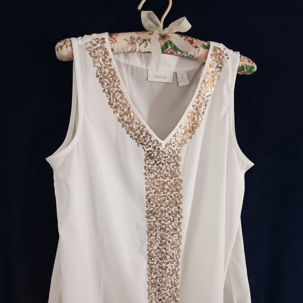 Gold Sequin Bling! Sweet Chico's Tank